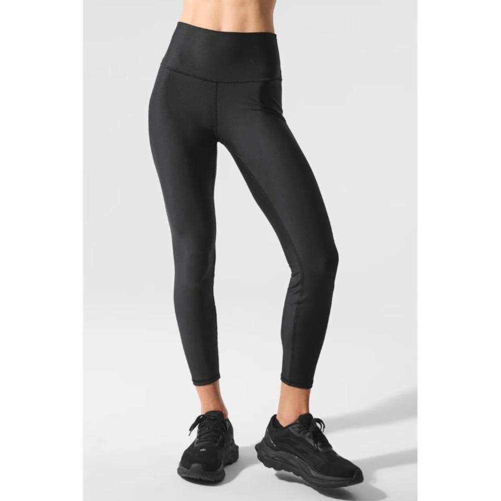 Alo Yoga 7/8 High-Waist Airlift Leggings Black Shine Sculpt Compression Active L